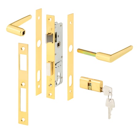Prime-Line Storm Door Mortise Lock, Brass Finish, 5 Pin Tumbler Single Pack K 5130